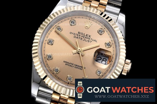 Rolex - DJ 36mm Jub Flt Wrp YG/SS Gold Diam GMF A3235