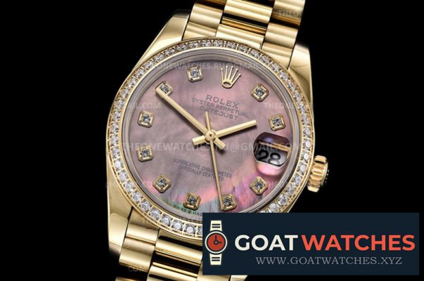 ROLEX - DATEJUST - LADY 31mm Pres Diam YG/YG Brn MOP Diam BP A2824