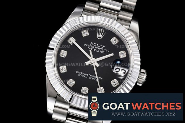 ROLEX - DATEJUST - LADY 31mm Pres Flt SS/SS Black Diam BP A2824