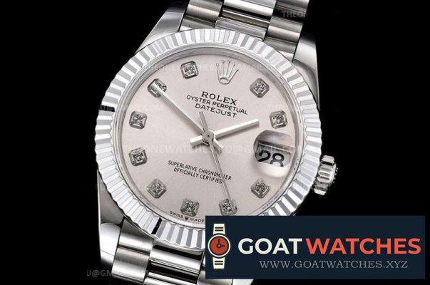 ROLEX - DATEJUST - LADY 31mm Pres Flt SS/SS Silv Wht Dia BP A2824