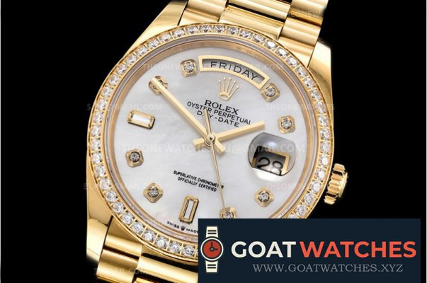 Rolex - DayDate 36mm Dia Pres YG/YG Wht MOP Diam EWF A3255 Mo