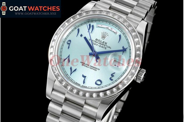 Rolex - DayDate 40mm Flt 904L Arabic Ice Diams SS/SS GMF A2836