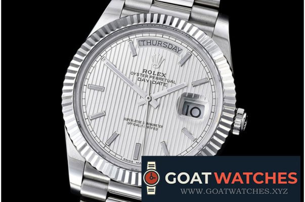 Rolex - DayDate 228206 SS/SS Silver Stick BP Swiss 2836