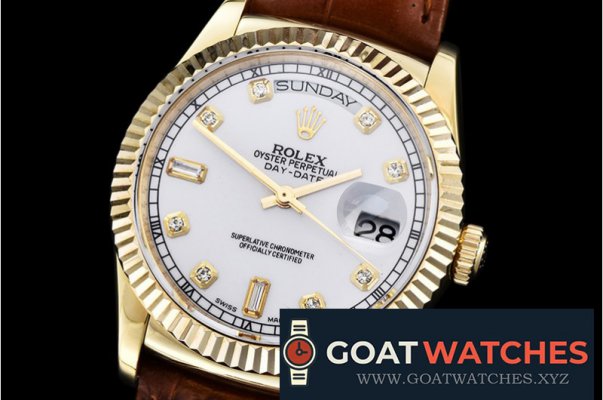 Rolex - DayDate 36mm YG/LE White Diamonds A2836