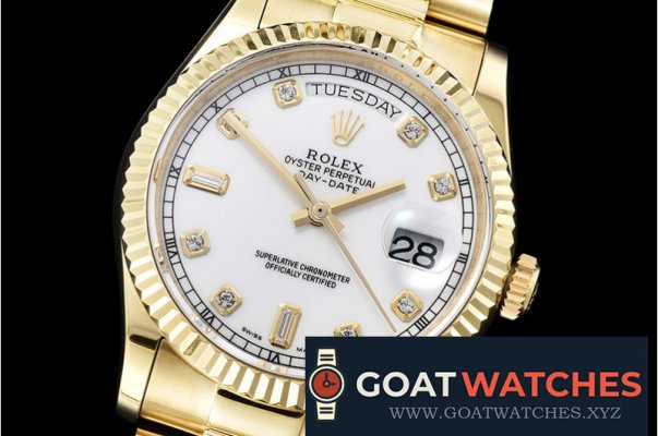 Rolex - DayDate 36mm Flt YG/YG White Diam BP Swiss 2836