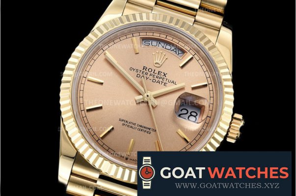 Rolex - DayDate 36mm Flt Pres YG/YG Gold Stk BP Asia 2836