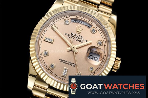 Rolex - DayDate 36mm Flt Pres YG/YG Gold Diam BP Asia 2836