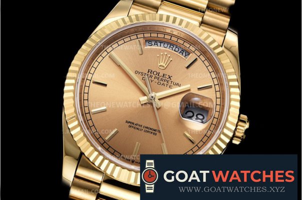 Rolex - DayDate 36mm Flt Pres YG/YG Gold Stk EWF A3255 Mod