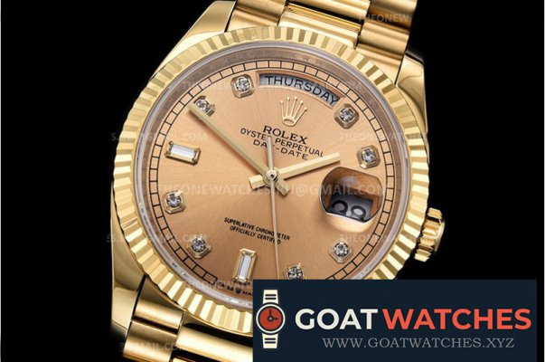 Rolex - DayDate 36mm Flt Pres YG/YG Gold Diam EWF A3255 Mod