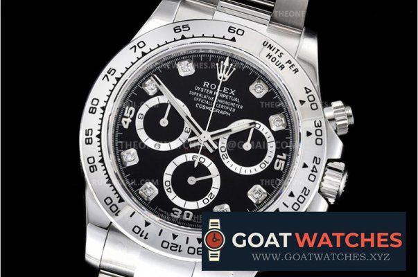 Rolex - Daytona 116519 SS/SS Blk/Diam 904L Noob V3 A4130