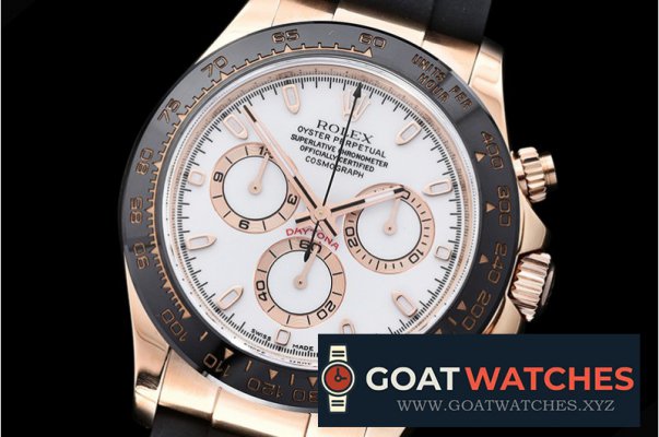 Rolex - Daytona Ref.116515 RG/RU White Stk Noob A7750 Mod