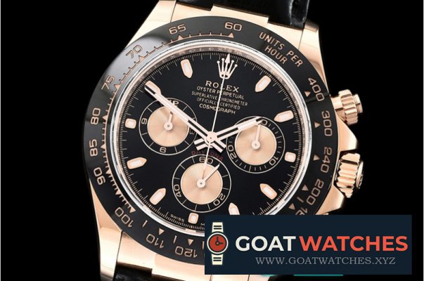 Rolex - Daytona 116515 CER/RG/LE Blk Noob Asia 4130 Mod