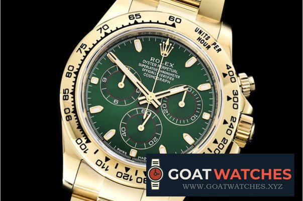 Rolex - Daytona 116518 YG/YG Green/Stk ARF V2 A4130 Mod