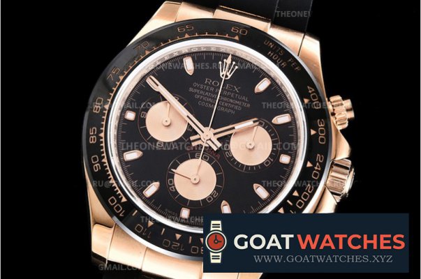 Rolex - Daytona Ref.116515 RG/RU Blk/Ros Noob A7750 Mod