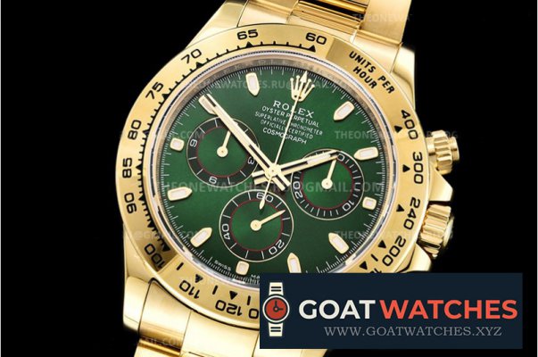 Rolex - Daytona 116528 YG/YG Green 904L Noob A4130 Mod