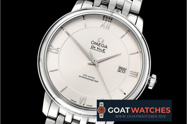 Omega - De Ville Prestige Mens SS/SS White TWF Asia 2824