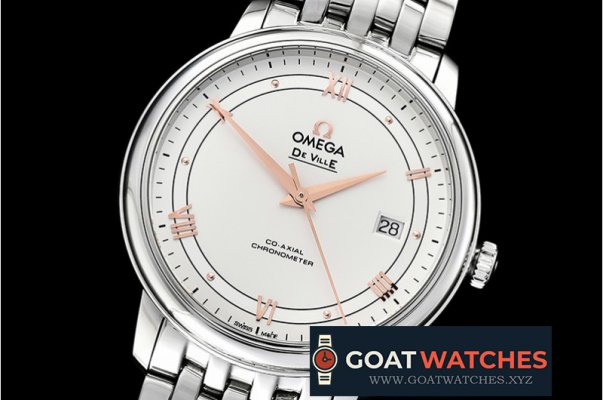 Omega - De Ville Prestige Mens SS/SS White/Rose TWF Asia 2824