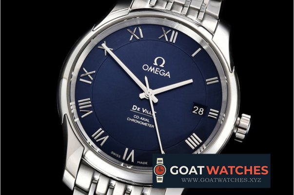 Omega - De Ville Mens Co-Axial SS/SS Blue/Roman VSF A8500