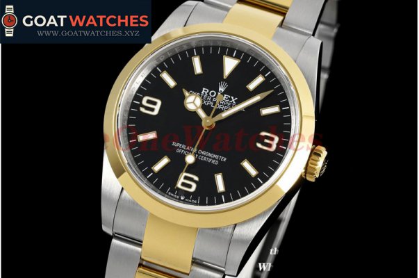 ROLEX - Explorer 124270 36mm 904L YG/SS Black/Stk BP VR3230