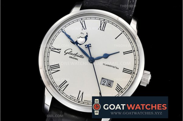 Glashutte - Excellence Panorama Date Moonphase SS/LE Wht V9F A2824