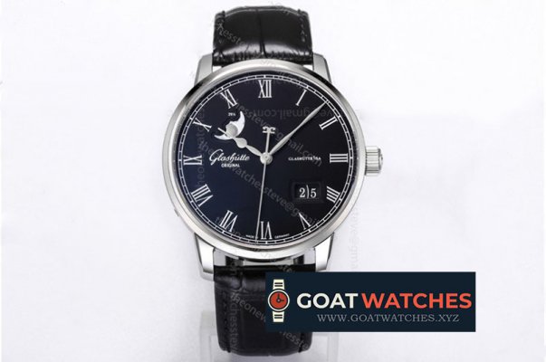 Glashutte - Excellence Panorama Date Moonphase SS/LE Black V9F A2824