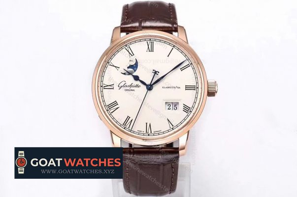 Glashutte - Excellence Panorama Date Moonphase RG/LE Wht V9F NH35A