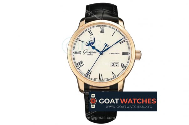 Glashutte - Excellence Panorama Date Moonphase RG/LE Wht GLF 9015