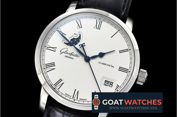 Glashutte -Excellence Panorama Date Moonphase SS/LE Wht GF A2824