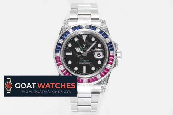 Rolex - -GMT Master II Blu/Red 316L Dia SS/SS Blk ROF A2836