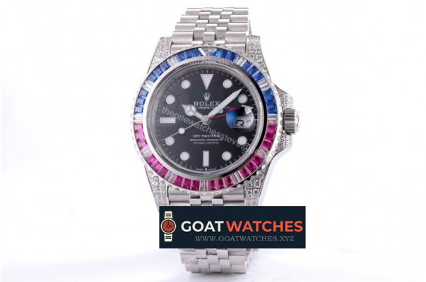 Rolex -GMT Master II Blu/Re 904 Dia SS/SS Blk GMF A3285 CH