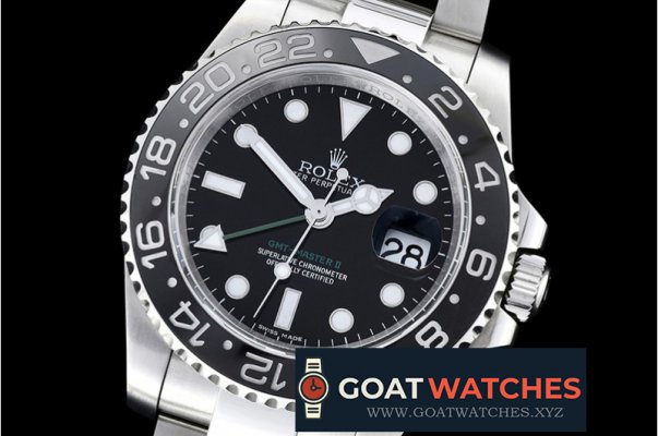 Rolex - GMT II Blk/Blk SS/SS Noob A3186 Hour Hand Adj