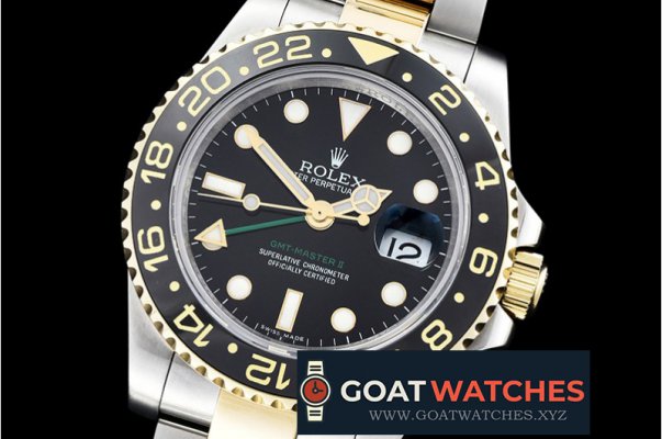 Rolex - GMT II Ref.116713 YG/SS Black BP A3186 Mod