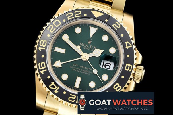 Rolex - GMT II Ref.116718 YG/YG Green BP A3186 Mod