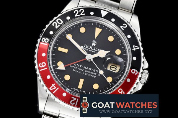 Rolex - GMT Master Ref.1675 Red/Blk SS/SS Swiss 2836 Mod