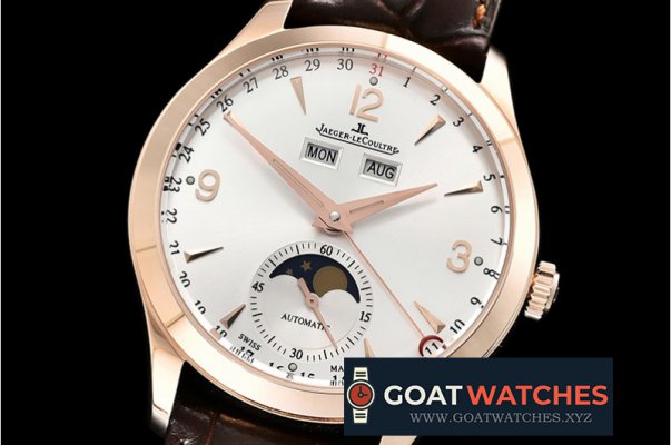 Jaeger LeCoultre - Master Ultra Thin Moonphase RG/LE White KMF MY9015 Mod