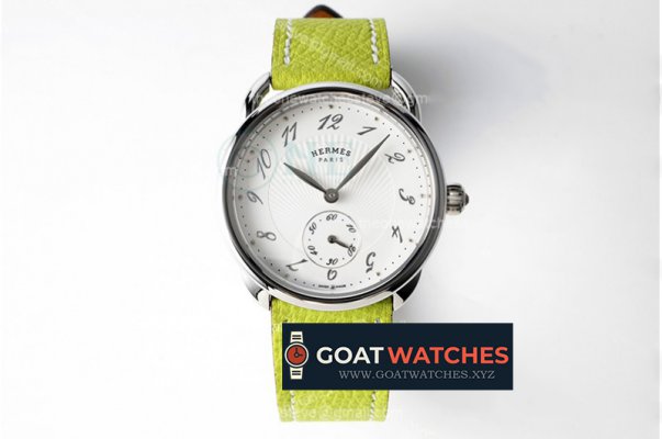 Hermes - Arceau Ladies SS/LE Green White Num Swiss Qtz