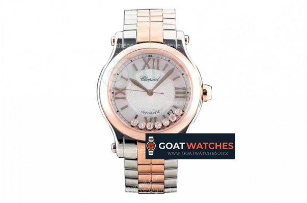 Chopard - Happy Sports Diamonds 36mm 274893-5003 SS/RG Wht/Rmn YF Asia 2892