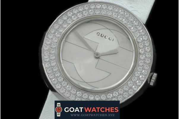 Gucci - U Play Mid Size SS/LE Wht / Diam Jap Quartz