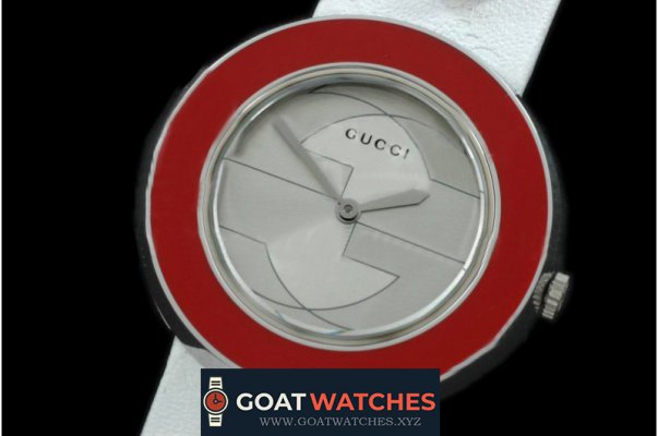 Gucci - U Play Mid Size SS/LE Wht / Red Jap Quartz