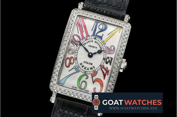 Franck Muller - Long Island Ld 952QZ DIAM/SS/LE (Blk) Wht GF Swiss Qtz