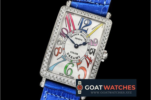 Franck Muller - Long Island Ld 952QZ DIAM/SS/LE (Blue) Wht GF Swiss Qtz