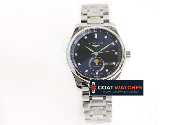 Longines - Longines Master Moonphase SS/SS Blue/Diam GF A899