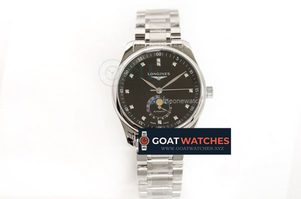 Longines - Master Moonphase SS/SS Blk/Diam GF A899