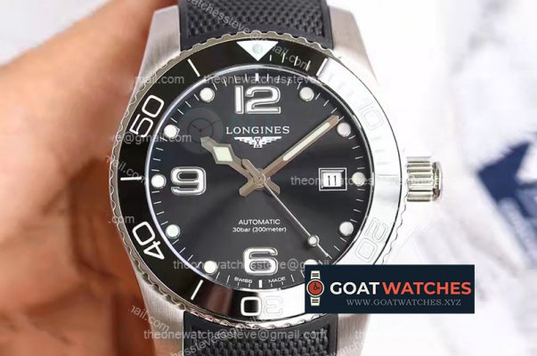 Longines - HydroConquest Mens SS/RU Blk TWF Asia 2824