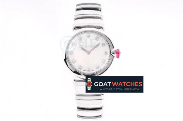 Bvlgari - Lvcea series 28mm SS/SS Wht/Dia BVF Swiss Qua