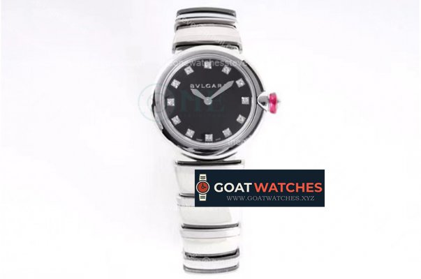 Bvlgari - Lvcea series 28mm SS/SS Blk/Dia BVF Swiss Qua