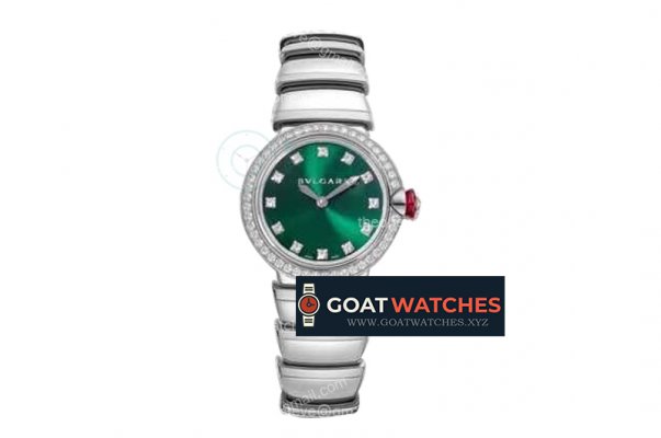 Bvlgari - Lvcea series 28mm SS/SS Grn/Dia Diam BVF Swiss Qua