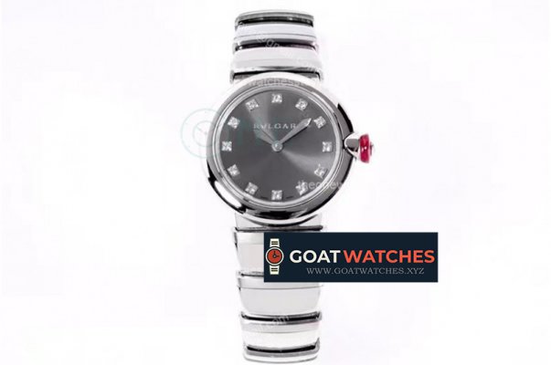 Bvlgari - Lvcea series 28mm SS/SS Grey/Dia BVF Swiss Qua