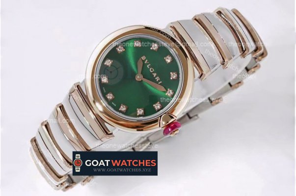 Bvlgari - Lvcea series 28mm RG/SS Grn/Dia BVF Swiss Qua