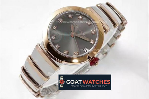 Bvlgari - Lvcea series 33mm RG/SS Grey/Dia BVF 9015